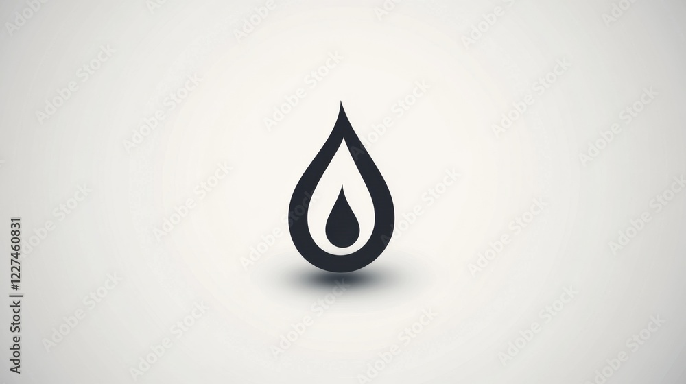 Aufkleber Modern flame icon design with a minimalistic look suitable for various applications and themes in digital and print media. Generative AI
