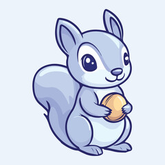 Charming Cartoon Squirrel with Acorn vector illustration