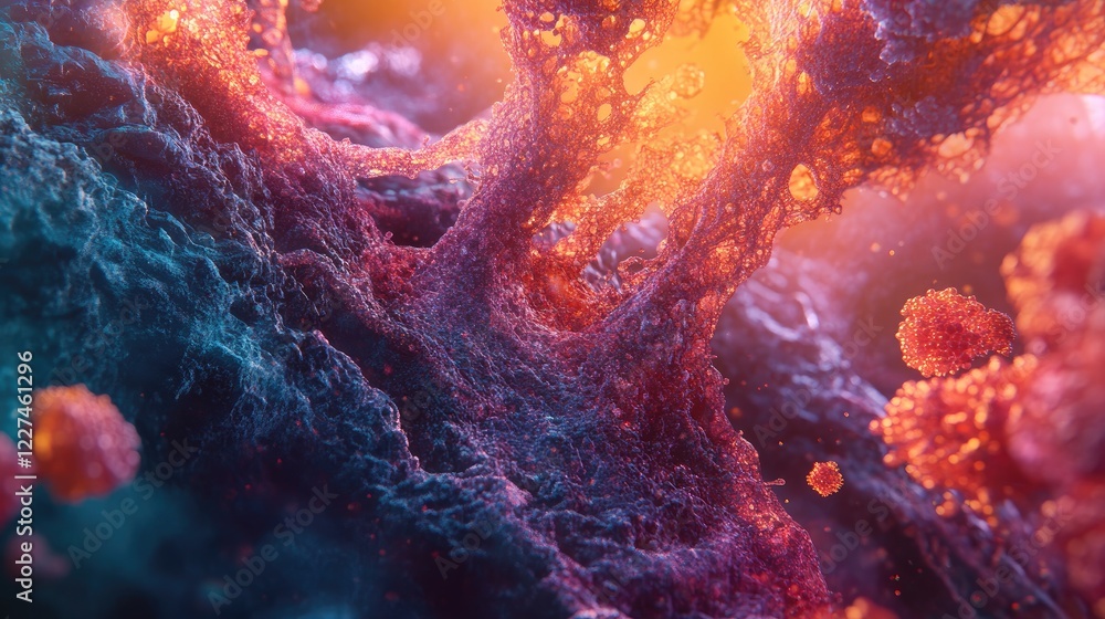 Poster A 3D visual of blood cells moving through a vein, allowing the viewer to see the flow from different angles, highlighting the complexity of the circulatory system