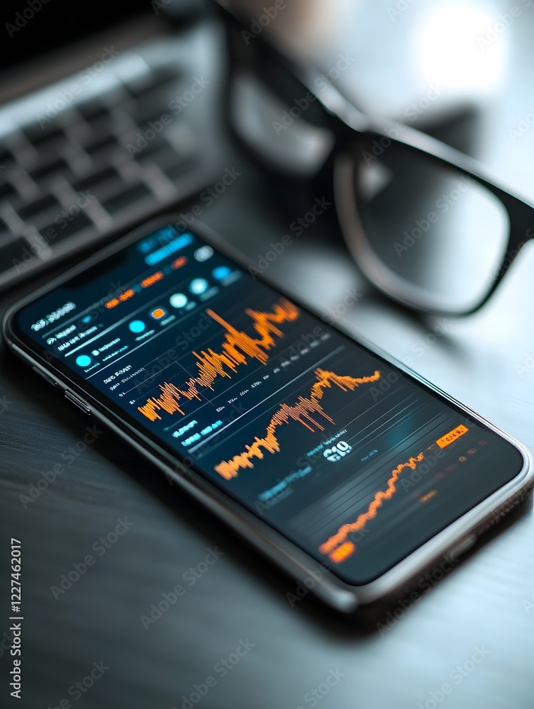 Poster smartphone displaying real time cryptocurrency transaction on sleek digital wallet app interface
