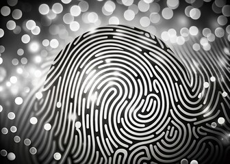 Abstract Black and White Wave Maze Pattern Background Banner with Bokeh Effect - Stock Photo