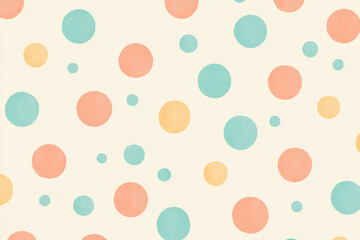 Colorful polka dot pattern on a light background, ideal for playful designs and textiles