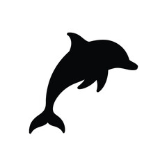 Fototapeta premium dolphin silhouette isolated on white background