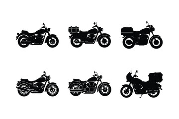 Obraz premium Touring motorcycle silhouette isolated on white background