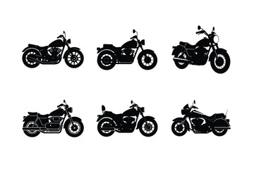 Touring bike silhouette on white isolated background