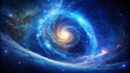 Abstract Blue Deep Space Nebula: Minimalist Cosmic Background