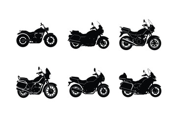 Obraz premium Classic touring bike silhouette on white isolated background