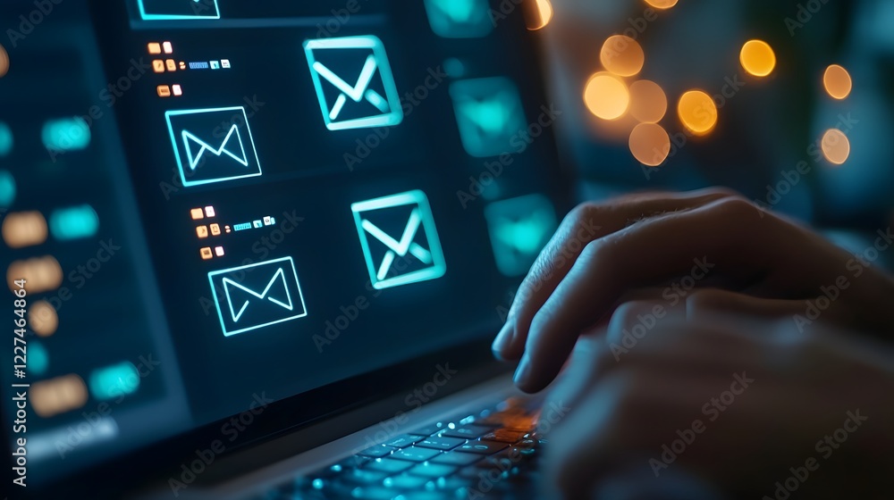 Poster digital marketer utilizing ai powered tool for personalized email campaigns