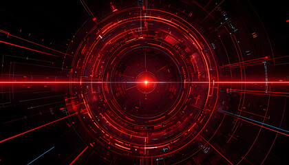 Obraz premium Abstract rendering of a high-tech tunnel with neon lights, creating a sense of movement in space and time.