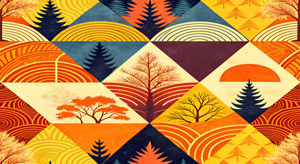 autumn leaves seamless pattern