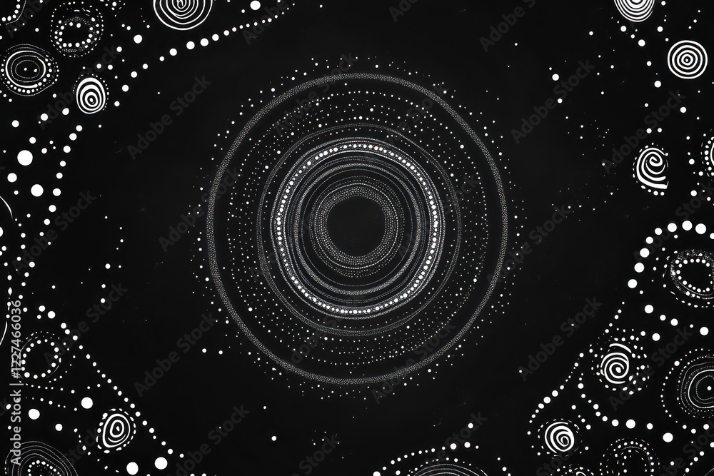 Wall mural Abstract cosmic swirl, dark background, galaxy motion, digital art, website design