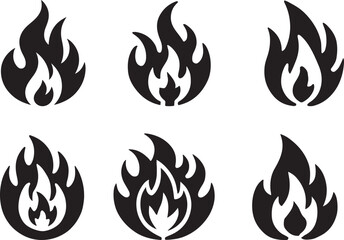 Fire icon silhouette vector. Fire flame logo vector illustration