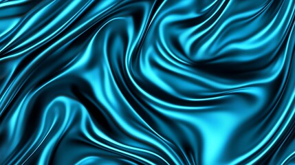 Fototapeta premium Abstract Teal Silk Fabric Draped Swirls