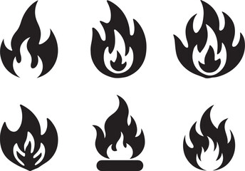 Fire icon silhouette vector. Fire flame logo vector illustration