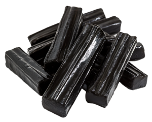 liquorice candies isolated on white
