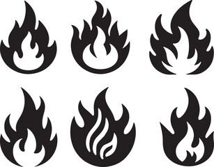 Fire icon silhouette vector. Fire flame logo vector illustration