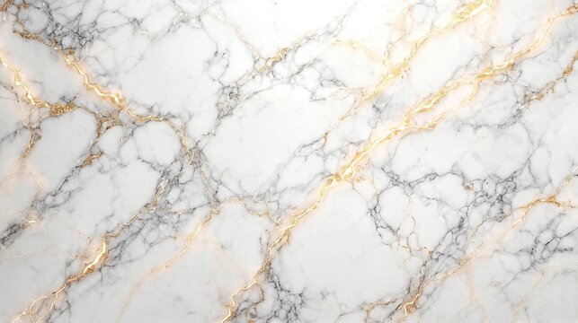 Elegant white marble background with intricate gold veins, soft glow, and subtle texture, perfect for luxury branding and sophisticated designs.