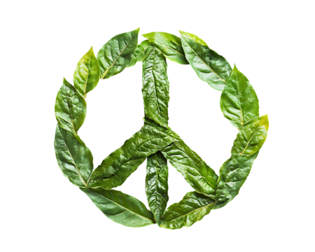 Png of  green plant peace symbol