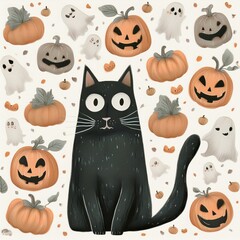 ハロウィンのイラストセット
