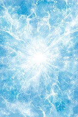 Obraz premium Blue Ice Energy Burst Background, Abstract Design with Bright Center and Frozen Texture