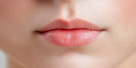 Obraz premium Close-up Photograph of Female Lips and Facial Skin