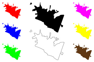 Sapucaia do Sul city (Federative Republic of Brazil, Rio Grande do Sul state) map vector illustration, scribble sketch Sapucaia do Sul map