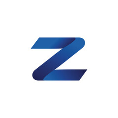 Modern blue gradient letter Z icon logo vector design.