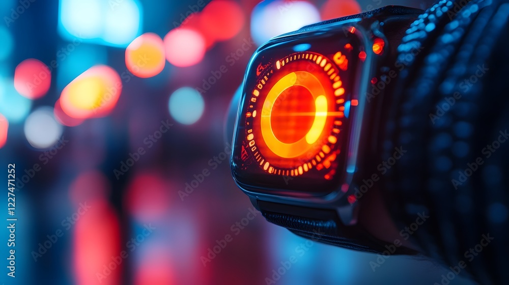 Aufkleber smartwatch enabling digital payment through nfc with glowing confirmation screen