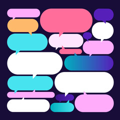 Collection of speech bubbles. Blank empty speak bubble, chatting or message box set.