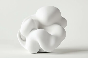 Abstract white sculpture representing fluid forms and modern art design, perfect for contemporary decor and minimalistic spaces