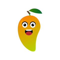 mango fruit character vector illustration. illustration mango isolated on white backgrounds