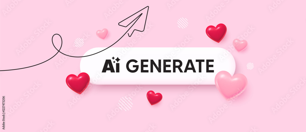 Poster generate ai search bar. share plane line icon. generate ai. artificial intelligence sign. ai technol