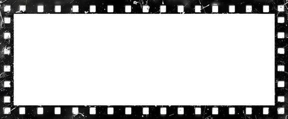 Minimalistic black film border surrounding a blank white background, ideal for photo editing