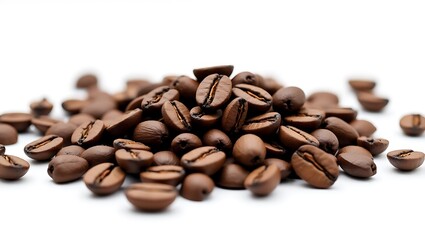 Naklejka premium coffee beans on white background