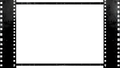 Classic black film strip frame with a clean white background, perfect for creative designs