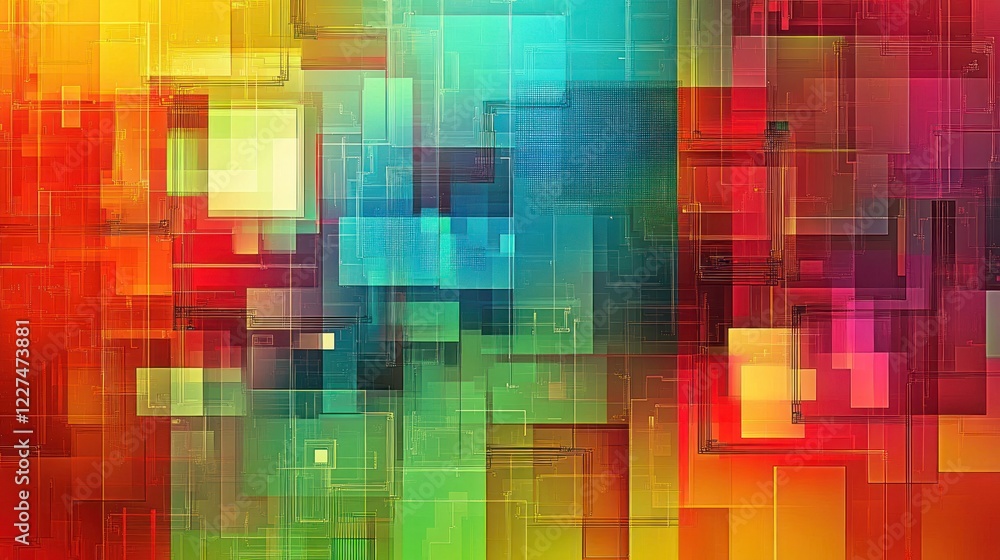 Aufkleber abstract multi colored rectangles arranged with a layered effect for a background or graphic