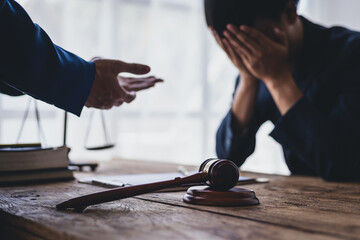 Businessman is stressed and depressed after judgment and filed for legal bankruptcy.
