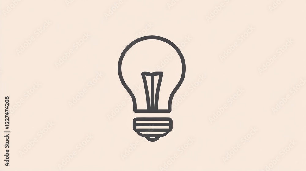 Aufkleber Light bulb design illustration showcasing a simple and elegant style in a minimalistic background. Generative AI