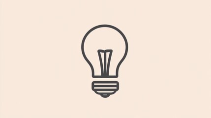 Light bulb design illustration showcasing a simple and elegant style in a minimalistic background. Generative AI