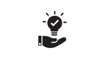 hand holding light bulb icon