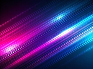 Naklejka premium Abstract Dark Blue Background with Glowing Pink, Blue, and Purple Lines - Minimalist Stock Photo