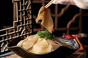 Chongqing hotpot ingredients fresh and tender large slices of tripe