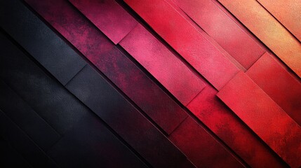 Abstract composition of layered textured surfaces in shades of red and black, creating depth and contrast