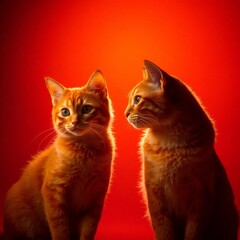 two red cats