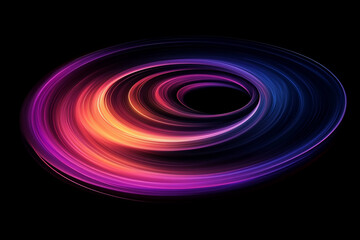 Naklejka premium Abstract swirling vortex of vibrant colors creating a dynamic visual effect against a black background