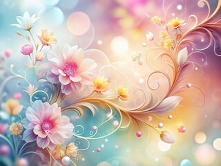 Obraz premium Abstract Floral Swirls Background: Elegant Pastel Design for Branding & Websites