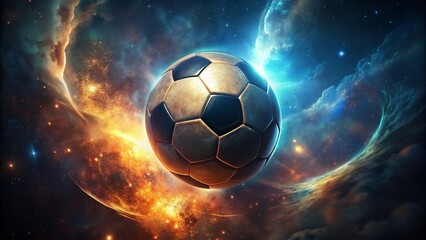 Abstract Football Design Background: Low Light Space Art