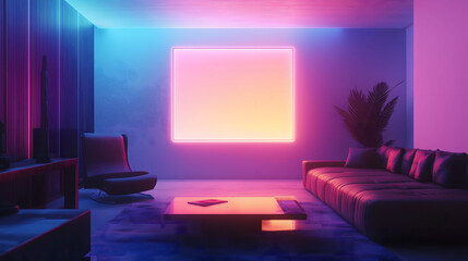 Futuristic Laboratory With Chrome Accents and Vibrant Neon Lighting Creates an Innovative Atmosphere. Generative AI