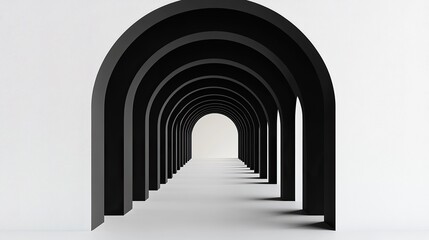Fototapeta premium A composition of repeated minimalist vertical arches forming a series of continuous tunnels