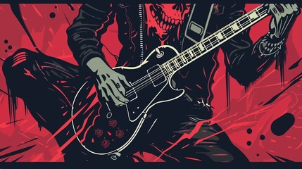 Heavy Metal Music Illustration Flat Vector